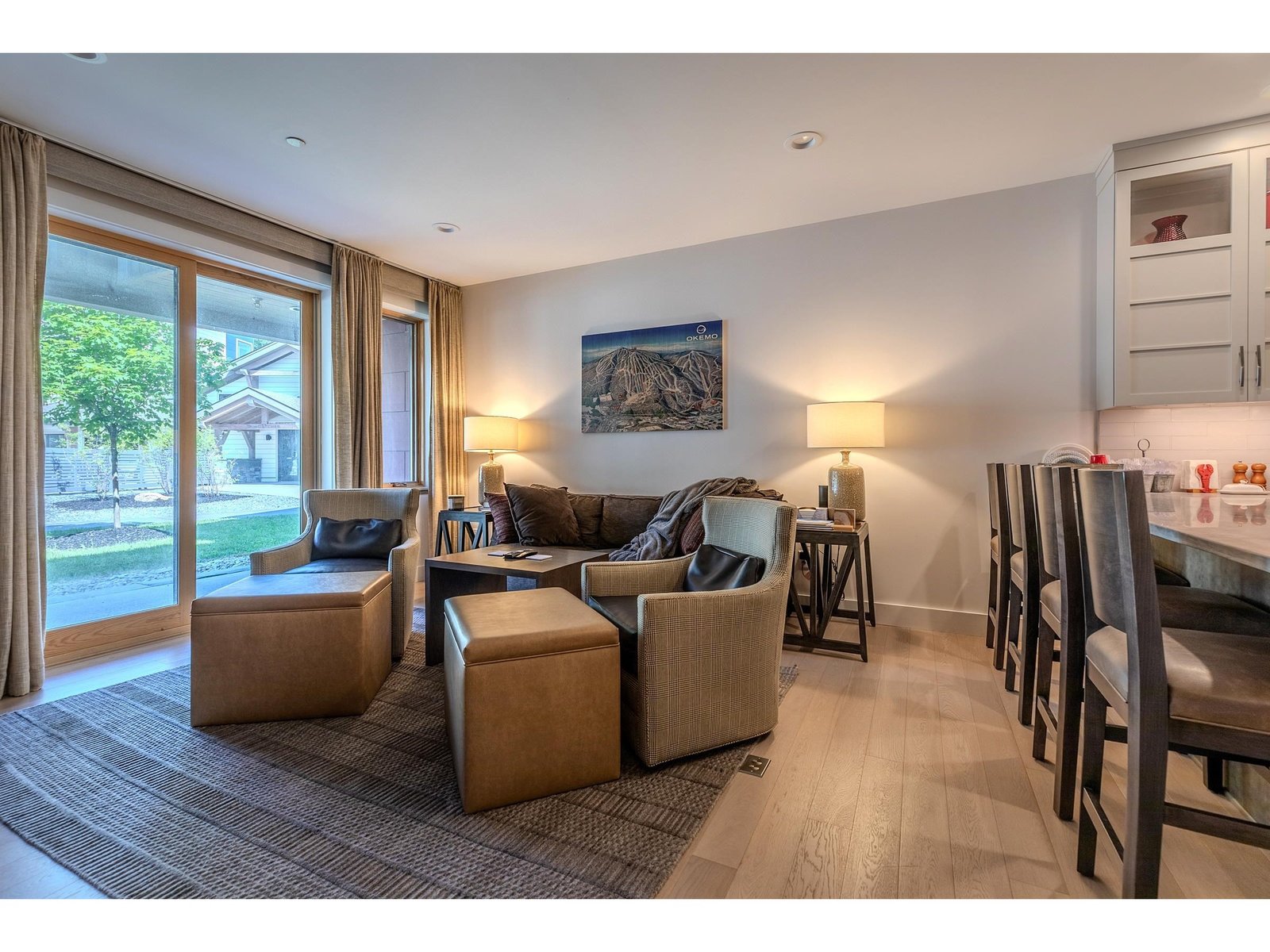 Living room with slider to patio