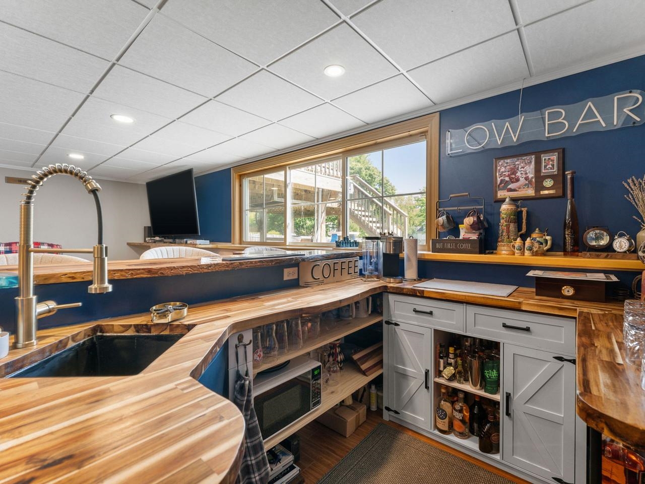 Fully set up basement bar