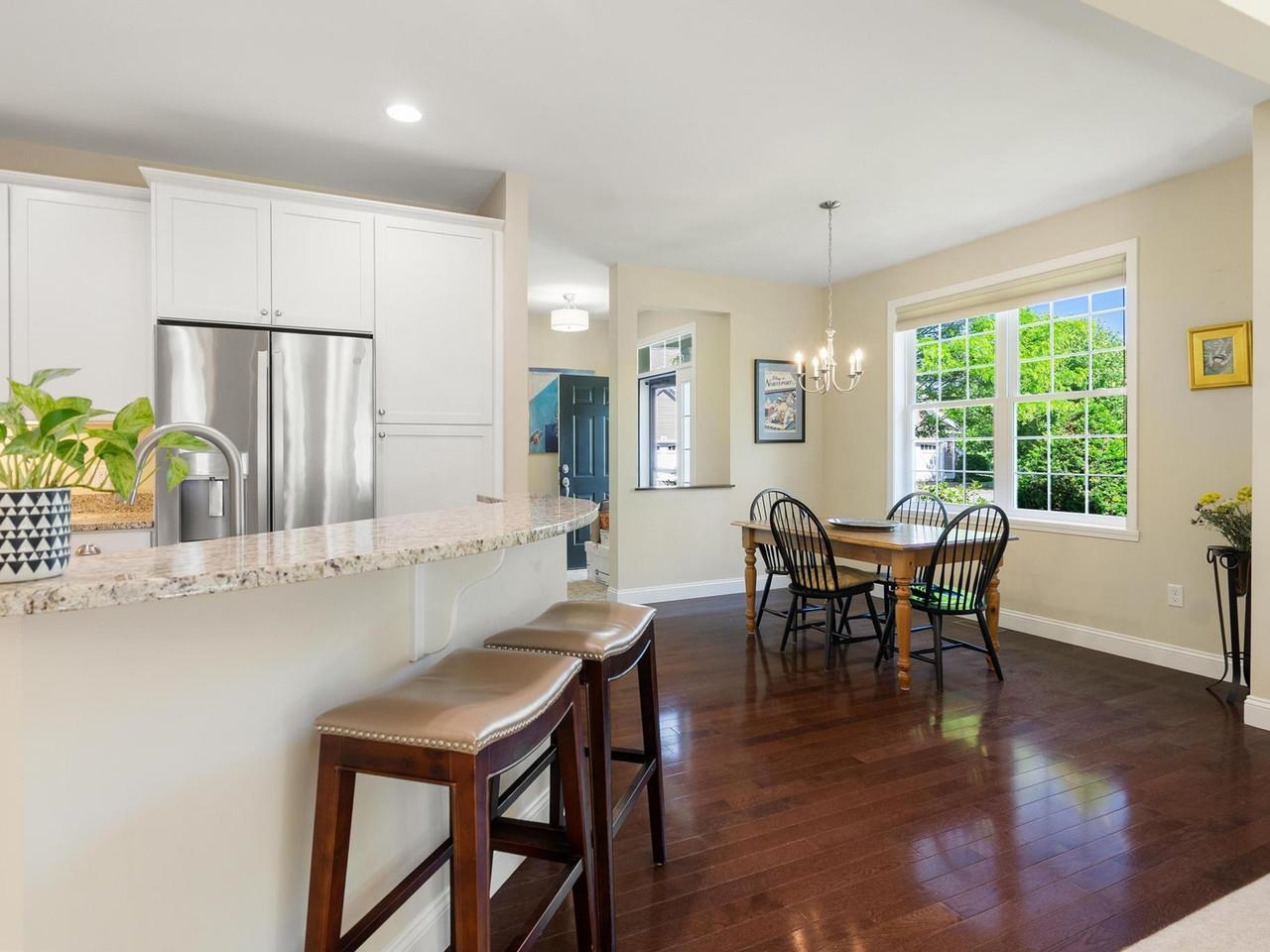 Dining area with large windows