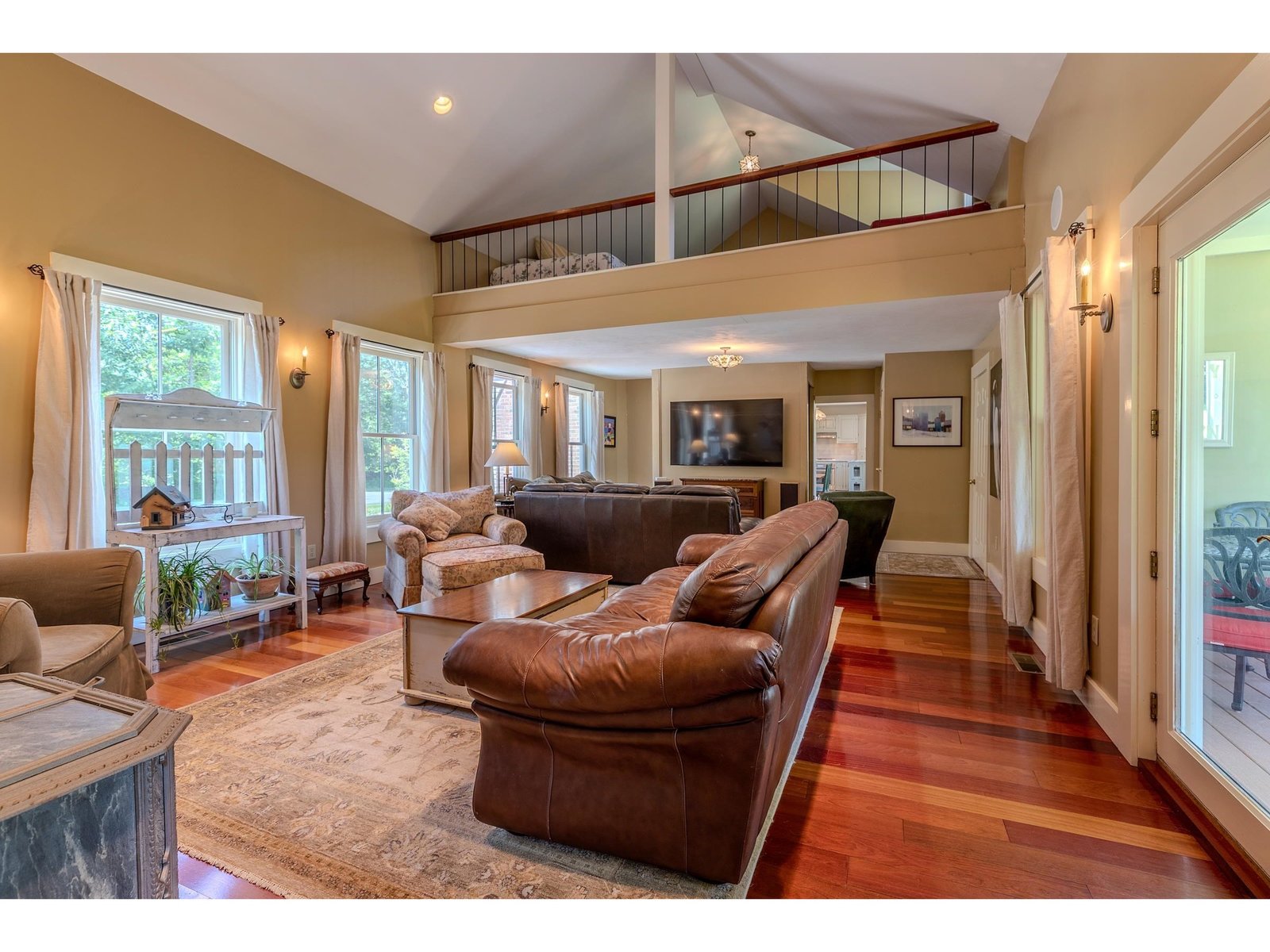 Family room with loft above