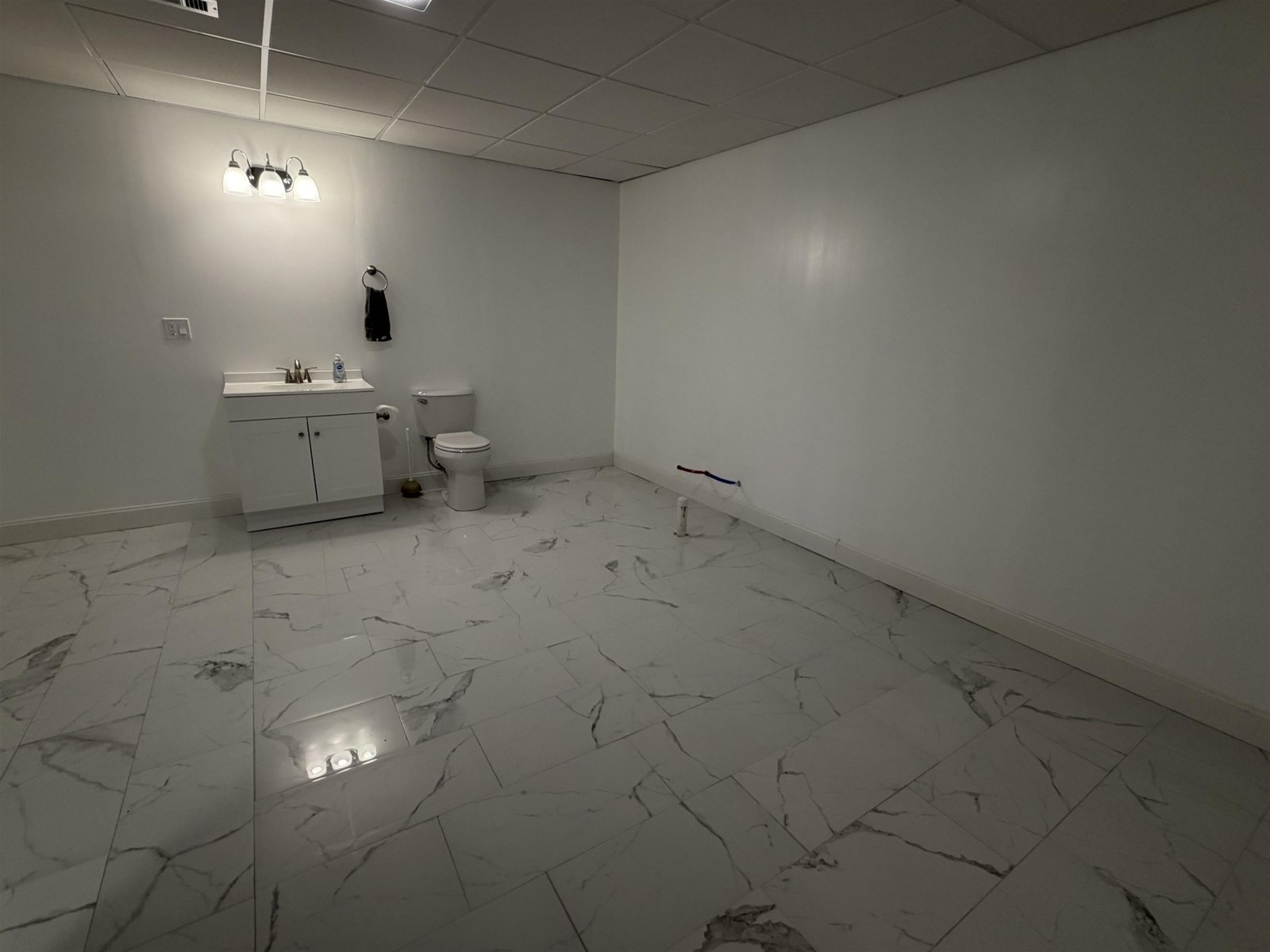 Lower level half bath with rough in