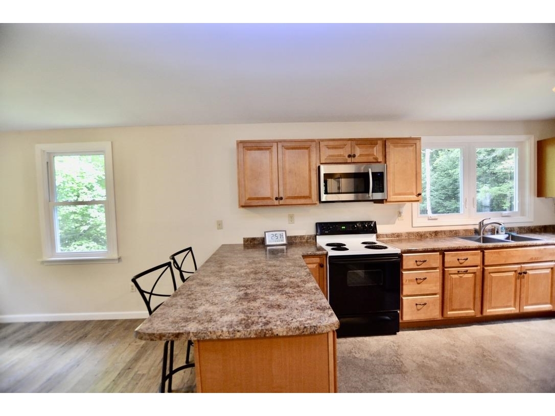 Sun filled kitchen and dining area