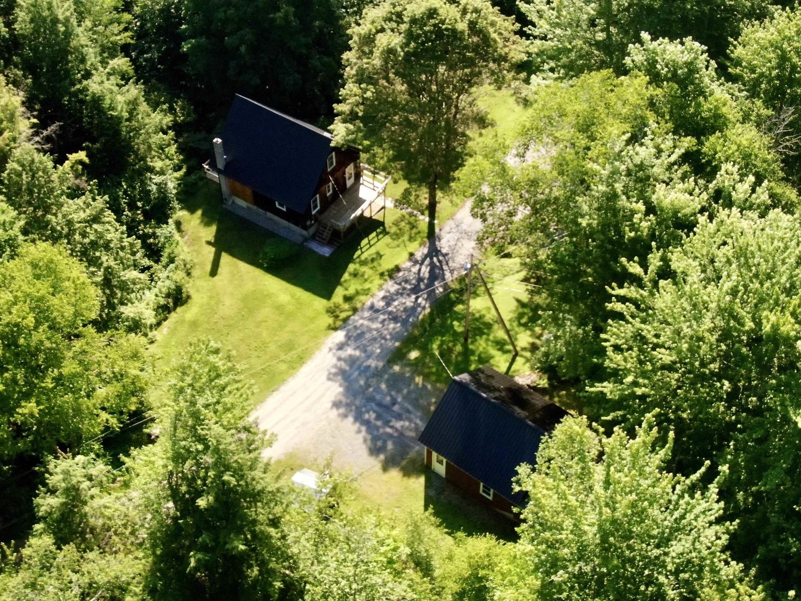 Bird's view of house and garage
