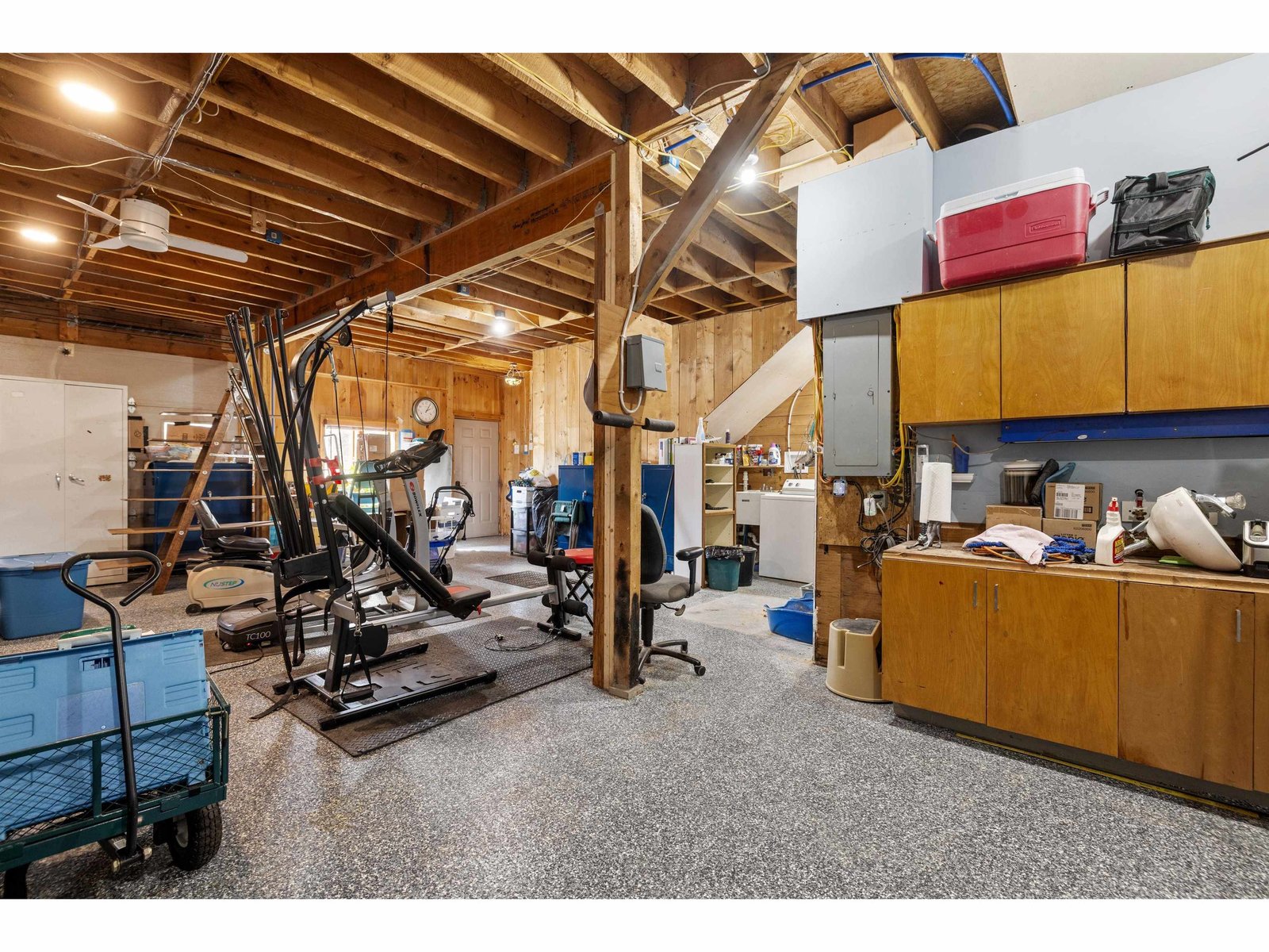 Two bays of the 3 bay garage heated
