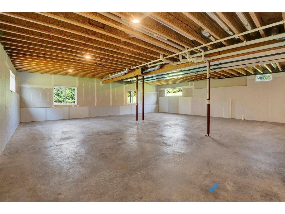 Unfinished Full Basement with Rough-In Plumbing