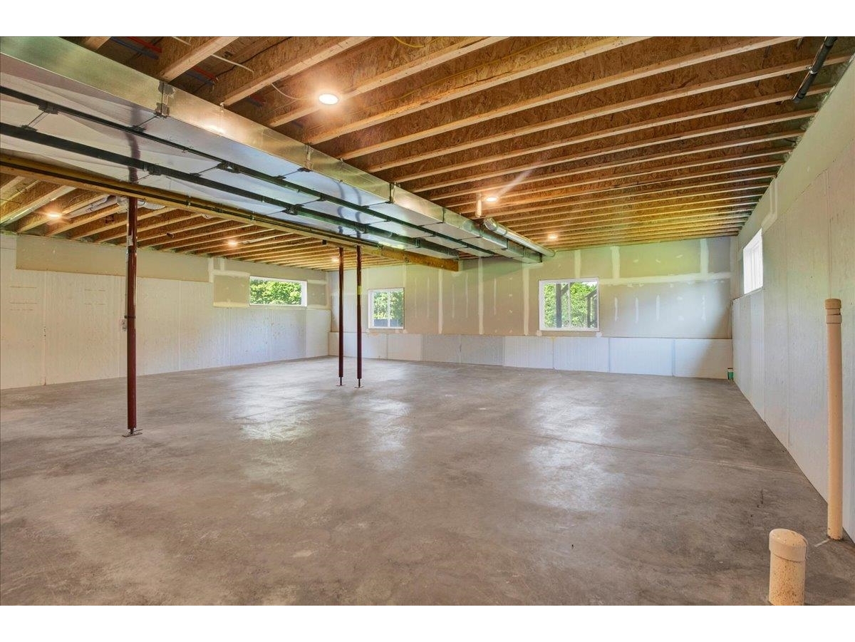 Unfinished Full Basement with Rough-In Plumbing