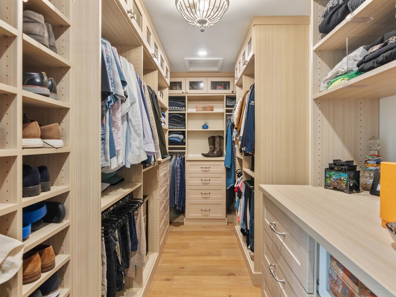 Organized walk-in closet