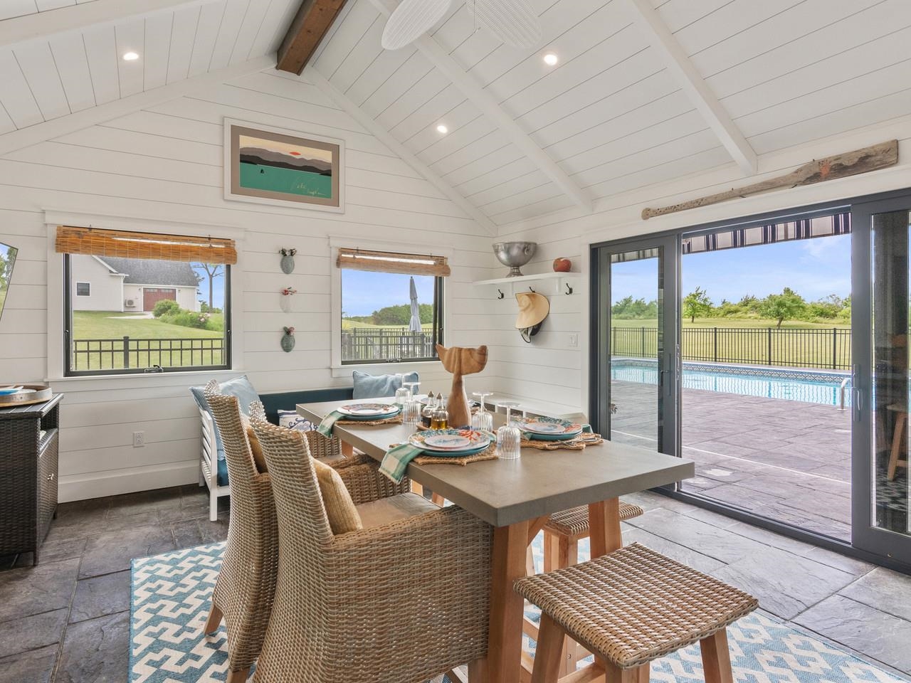 Vaulted pool house