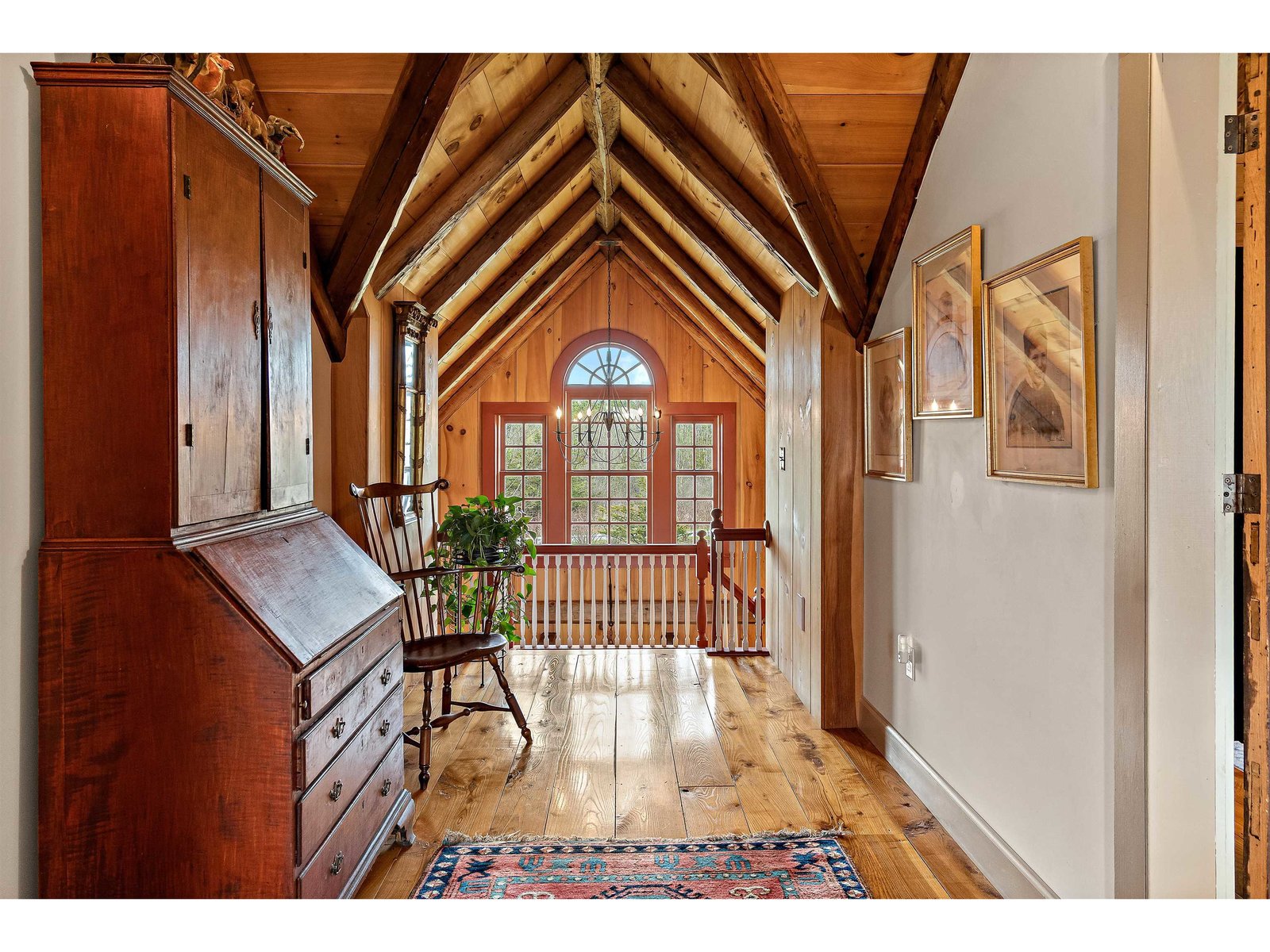 Second Floor: Cathedral Ceiling Constructed From Reclaimed Vermont Barn Wood