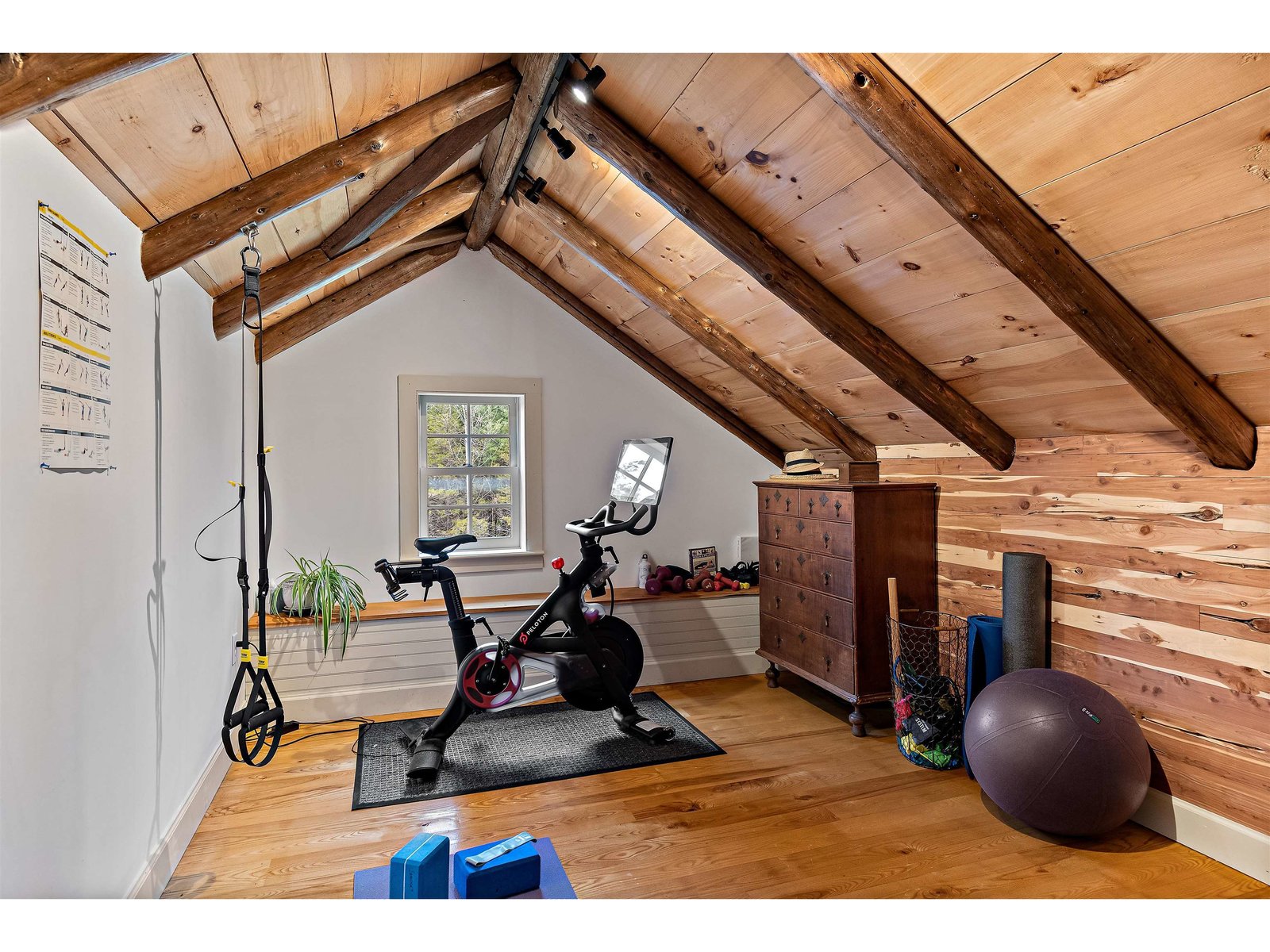 Second Floor: Enosburg-Sourced Post and Beam Frame Workout Space