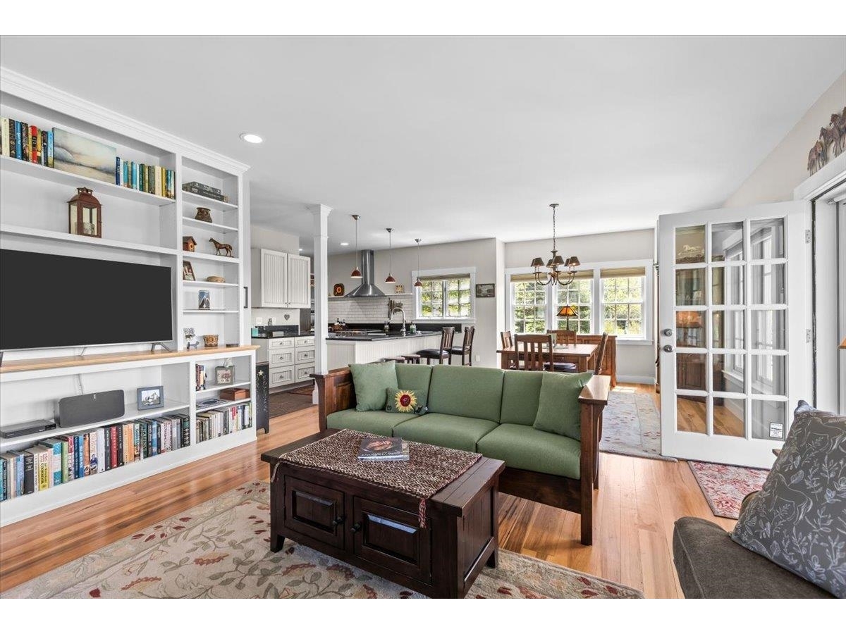 living room with propane stove