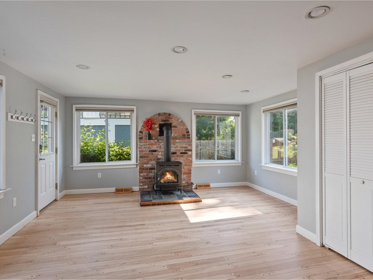 Family room w/ cozy gas stove