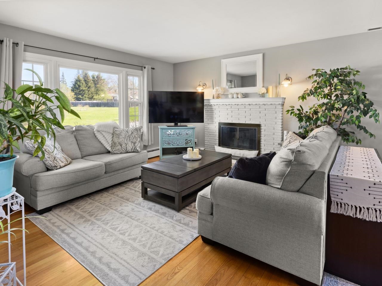 Spacious Fire-Lit Living Room