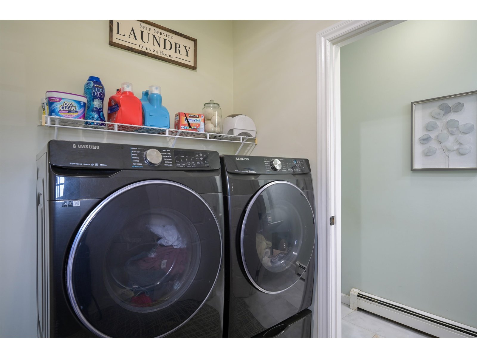 Laundry room off main floor half bathroom