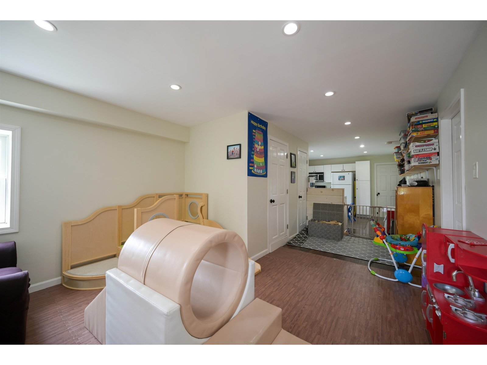 Play area in finished basement