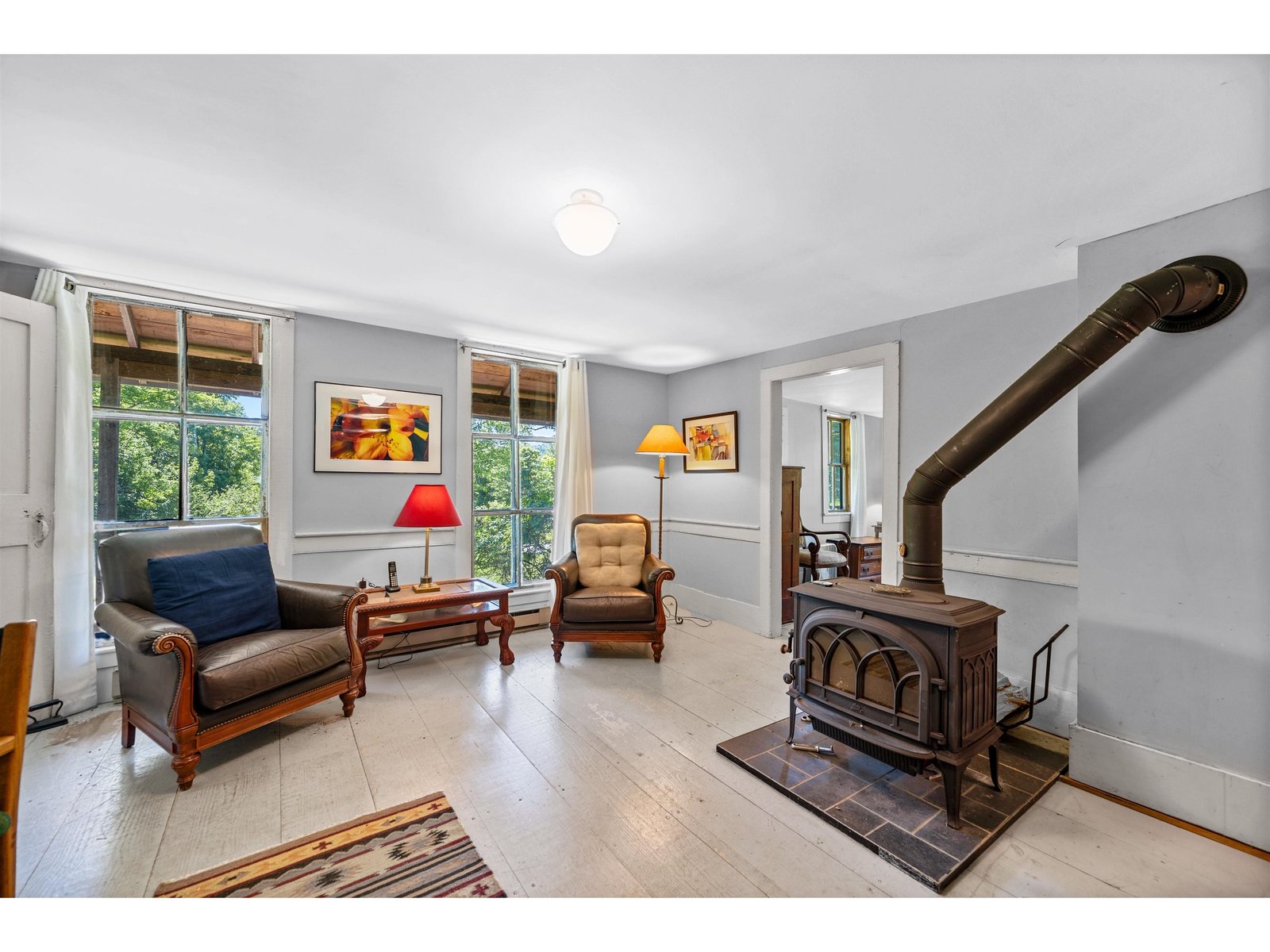 Cozy living area off the porch