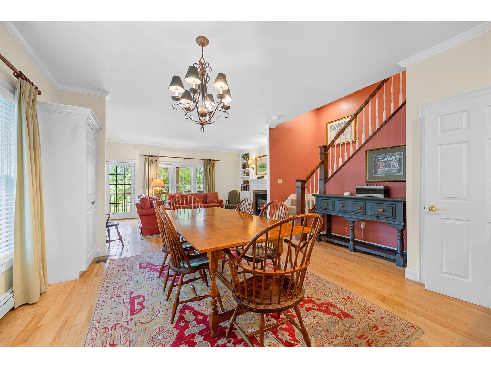 From Foyer to Dining Area to Living Room, and Stairs