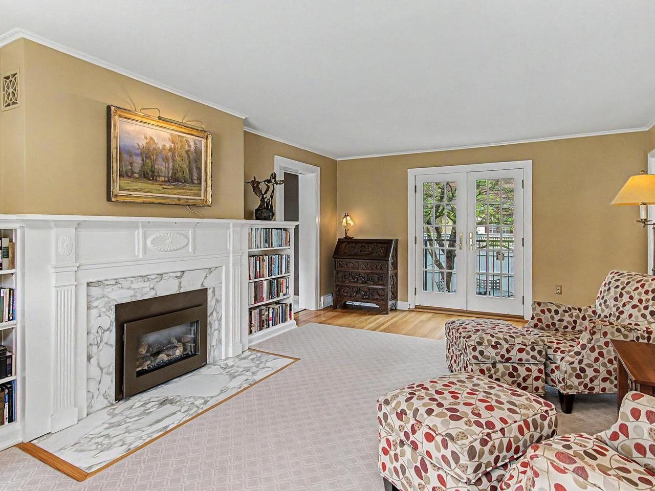 Living room with patio access