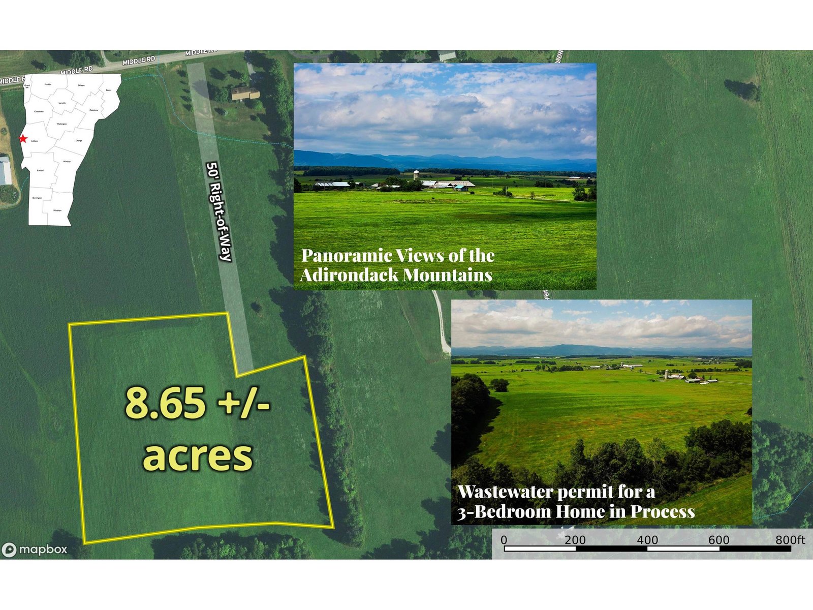 Welcome to this setback building lot off Middle Road in Bridport, VT!