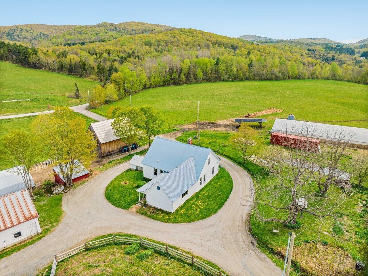 Farmhouse aerial view