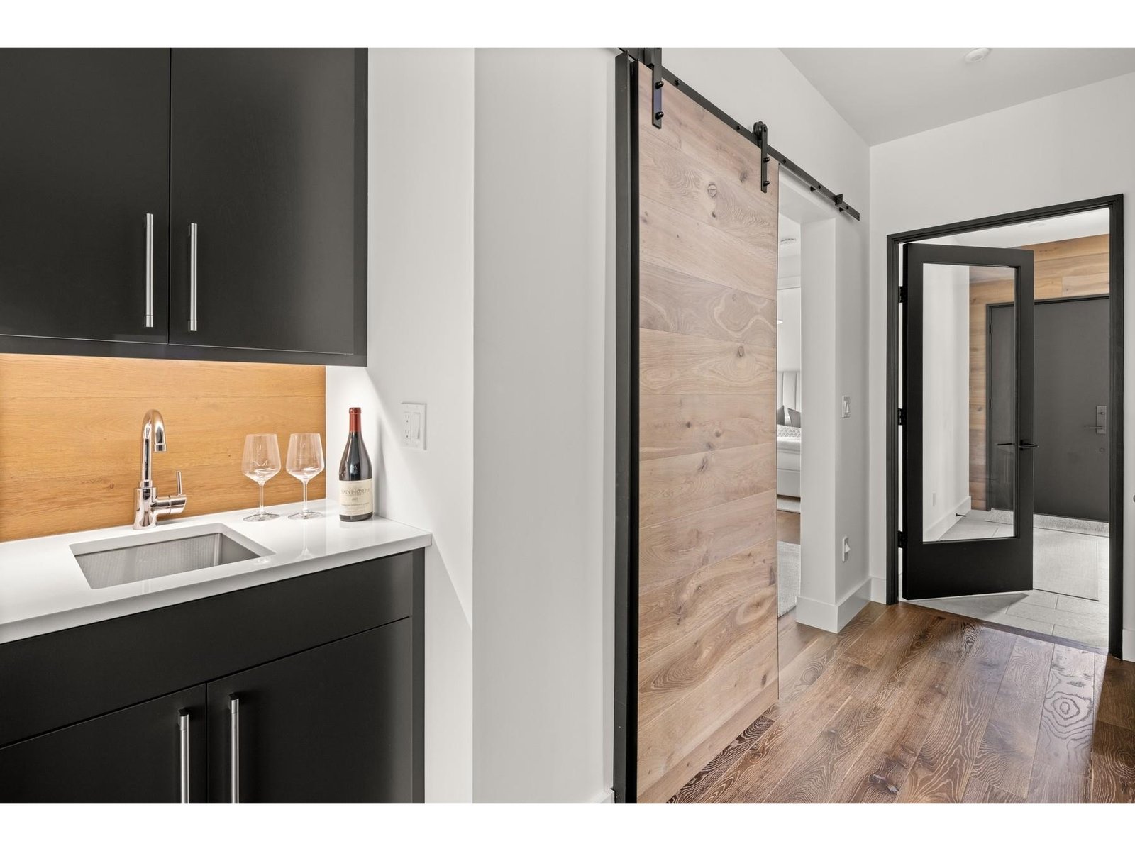 Barn door for primary suite privacy