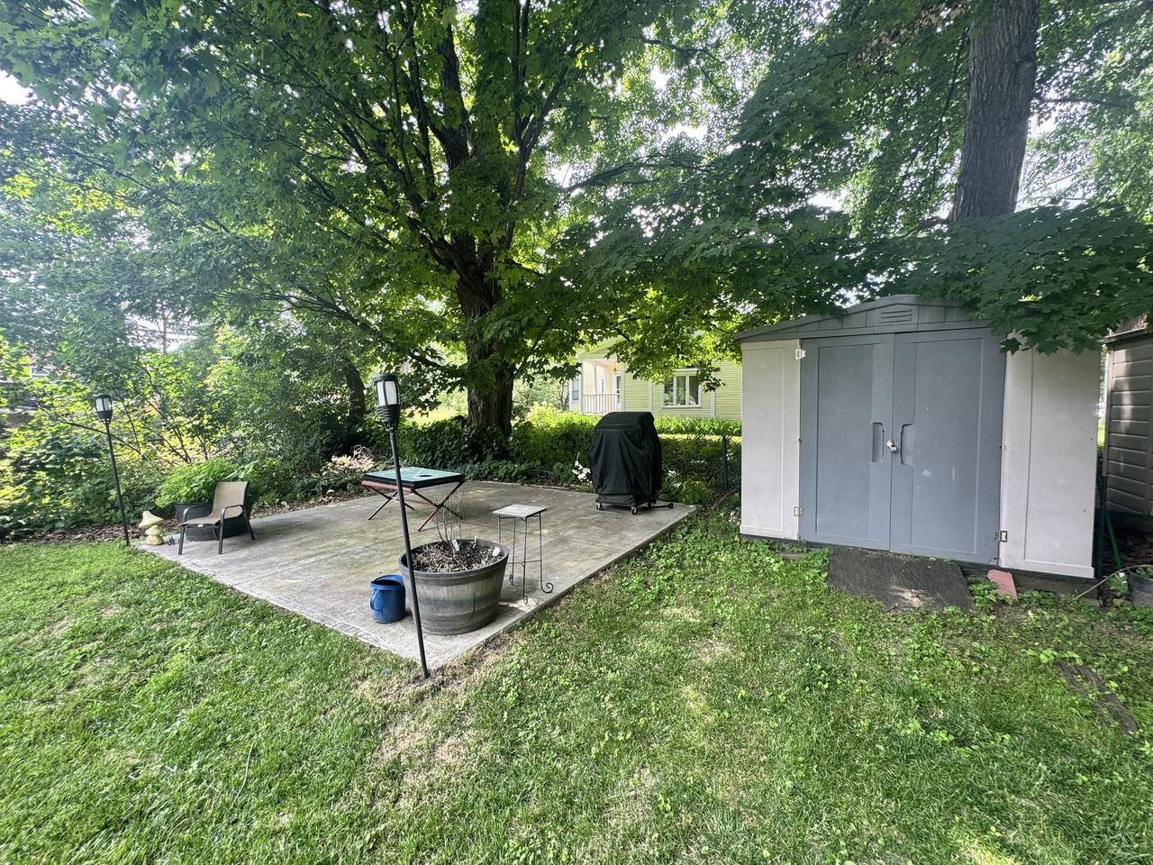 Shaded Patio & Shed Area