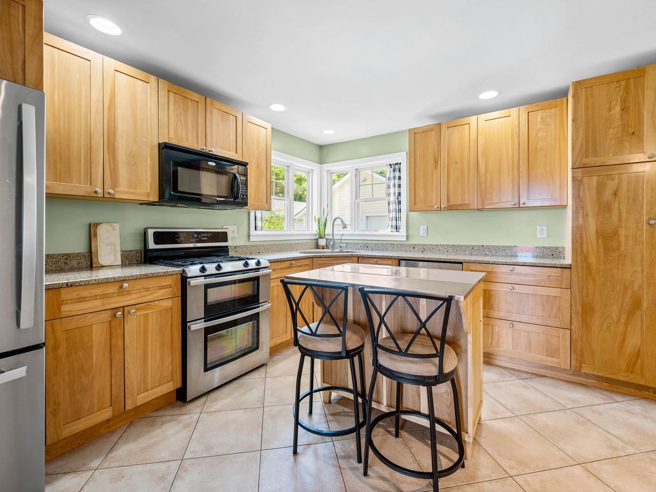 Sunny, with granite counters
