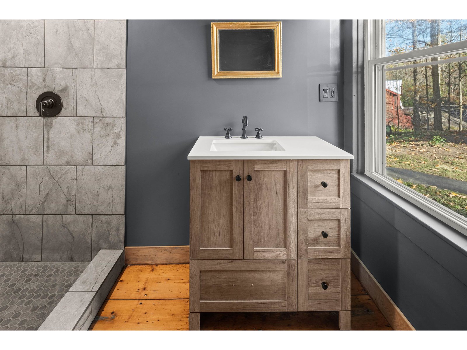 Completely renovated 3/4 bath on main