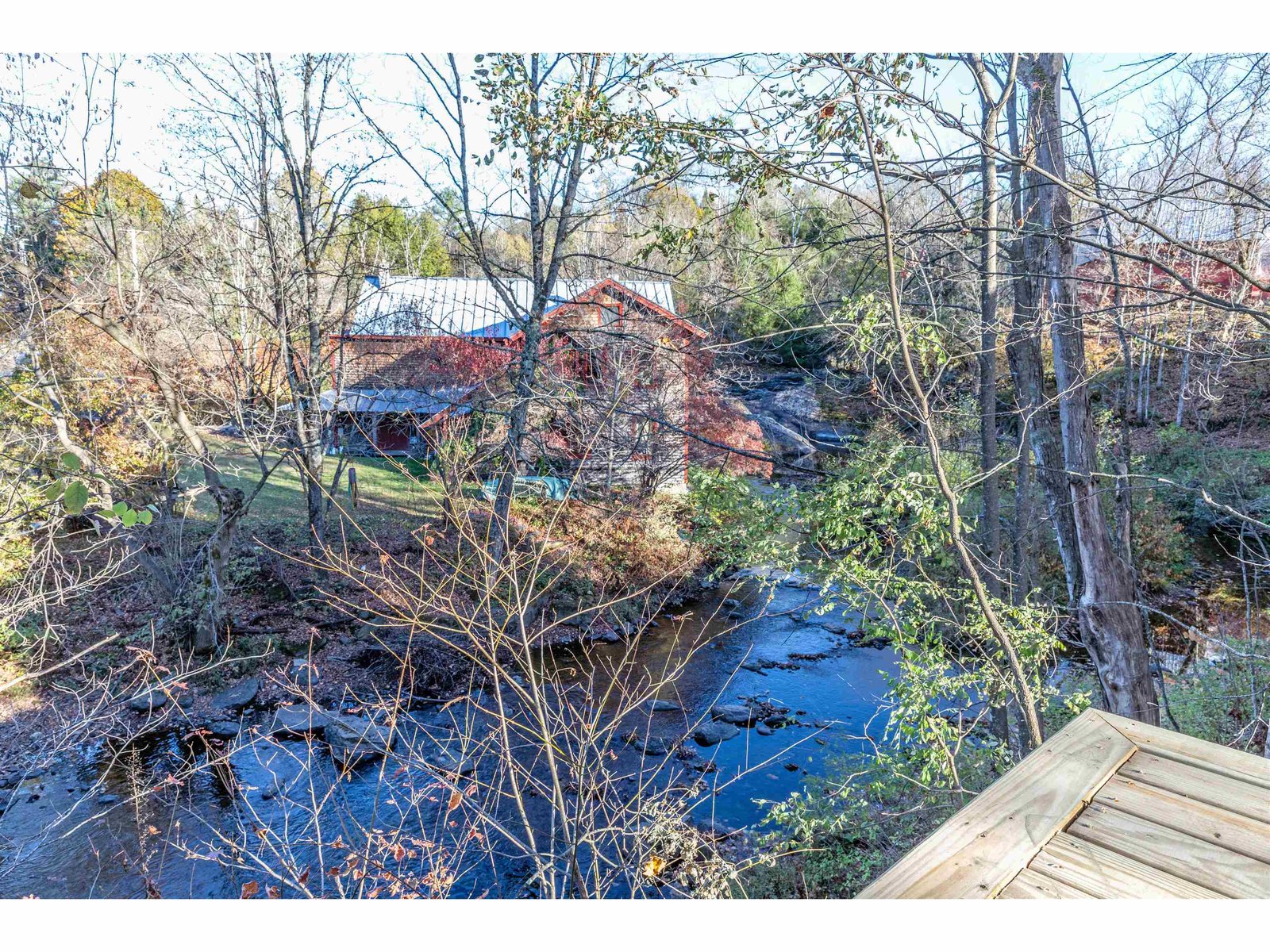 Deck overlook waterfalls