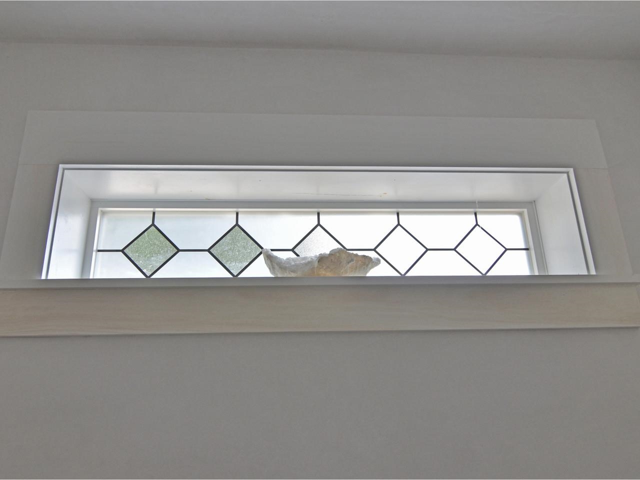 Stained glass detail in bath