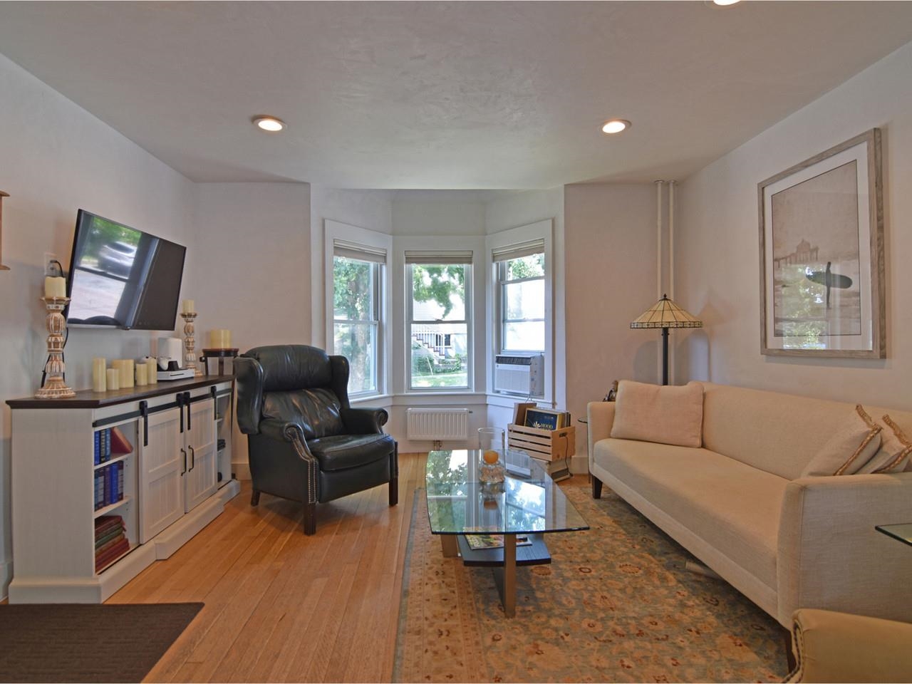 Living room with bay window