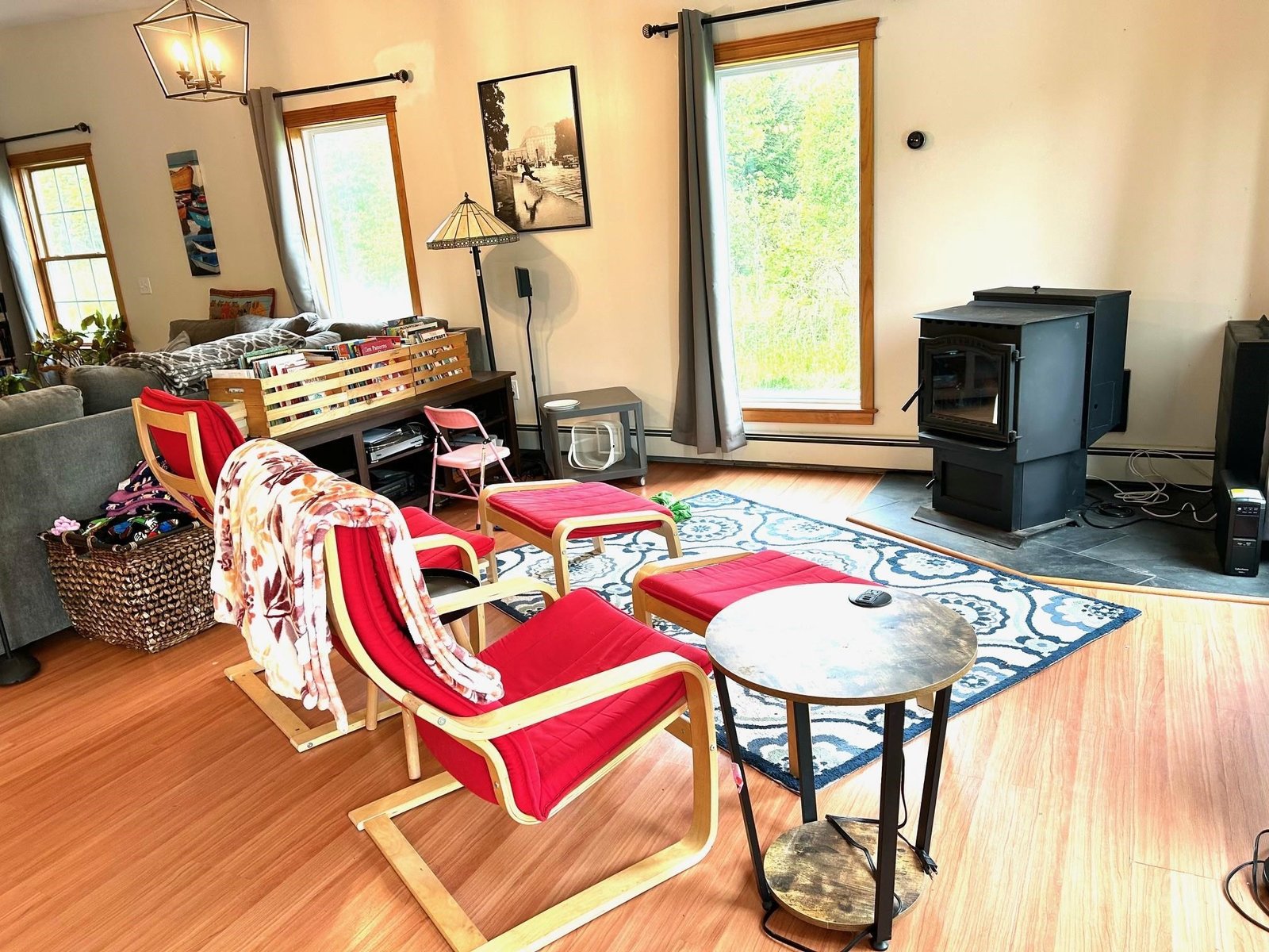 Cozy up to the Pellet Stove in family/gaming room.