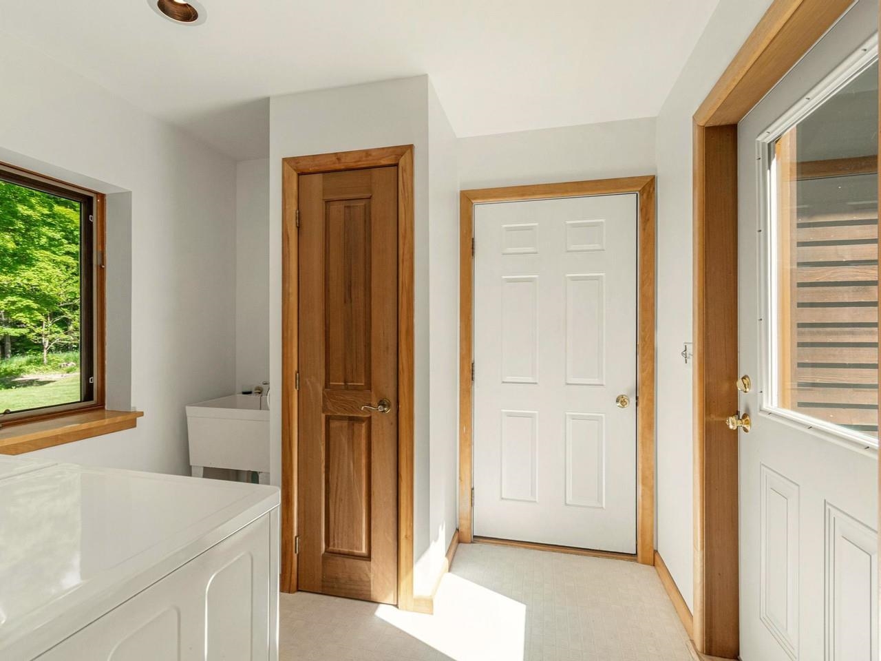 Laundry room leads to garage