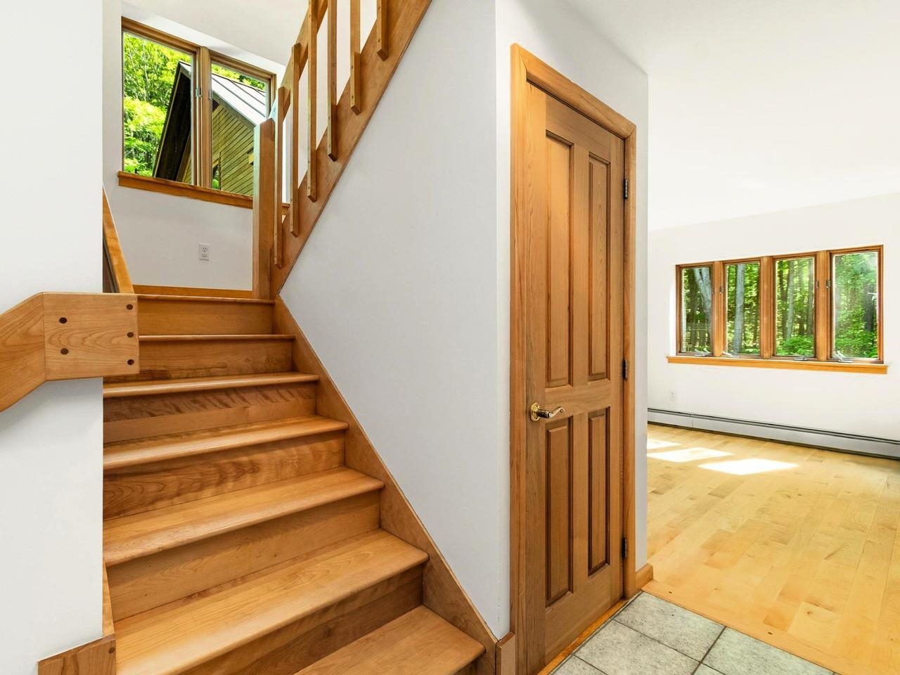 Custom wood stairway to 2nd fl