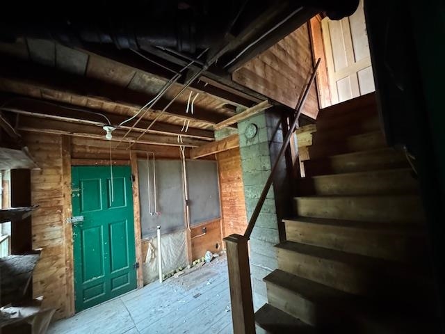 Back stairs to kitchen