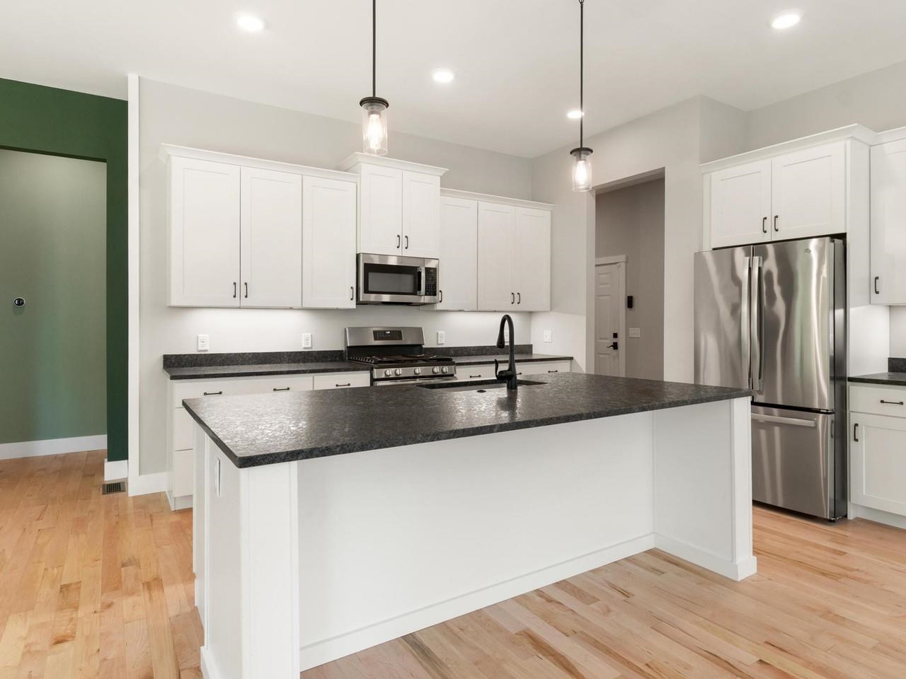 Sleek kitchen with island