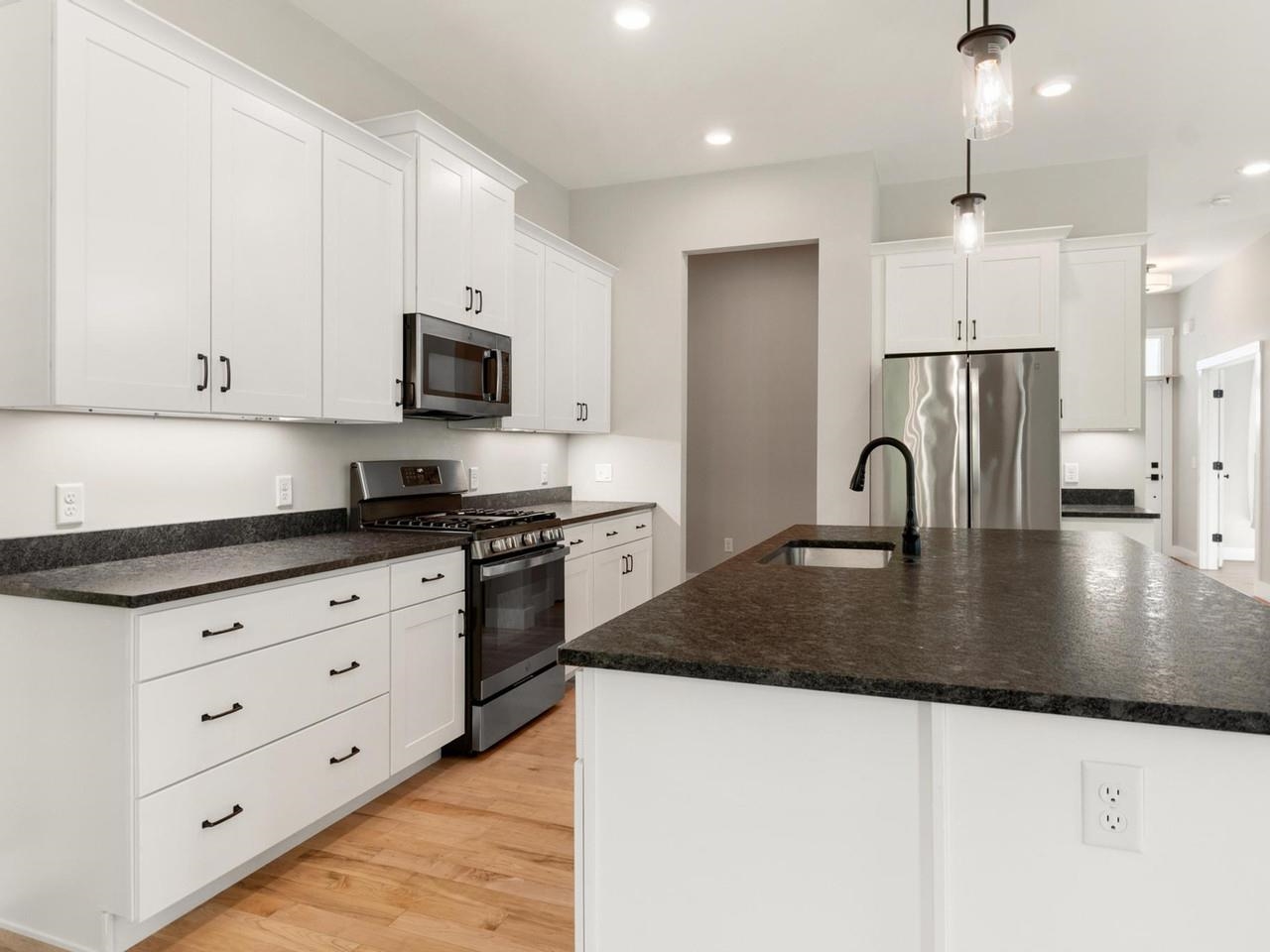 Sleek kitchen with island
