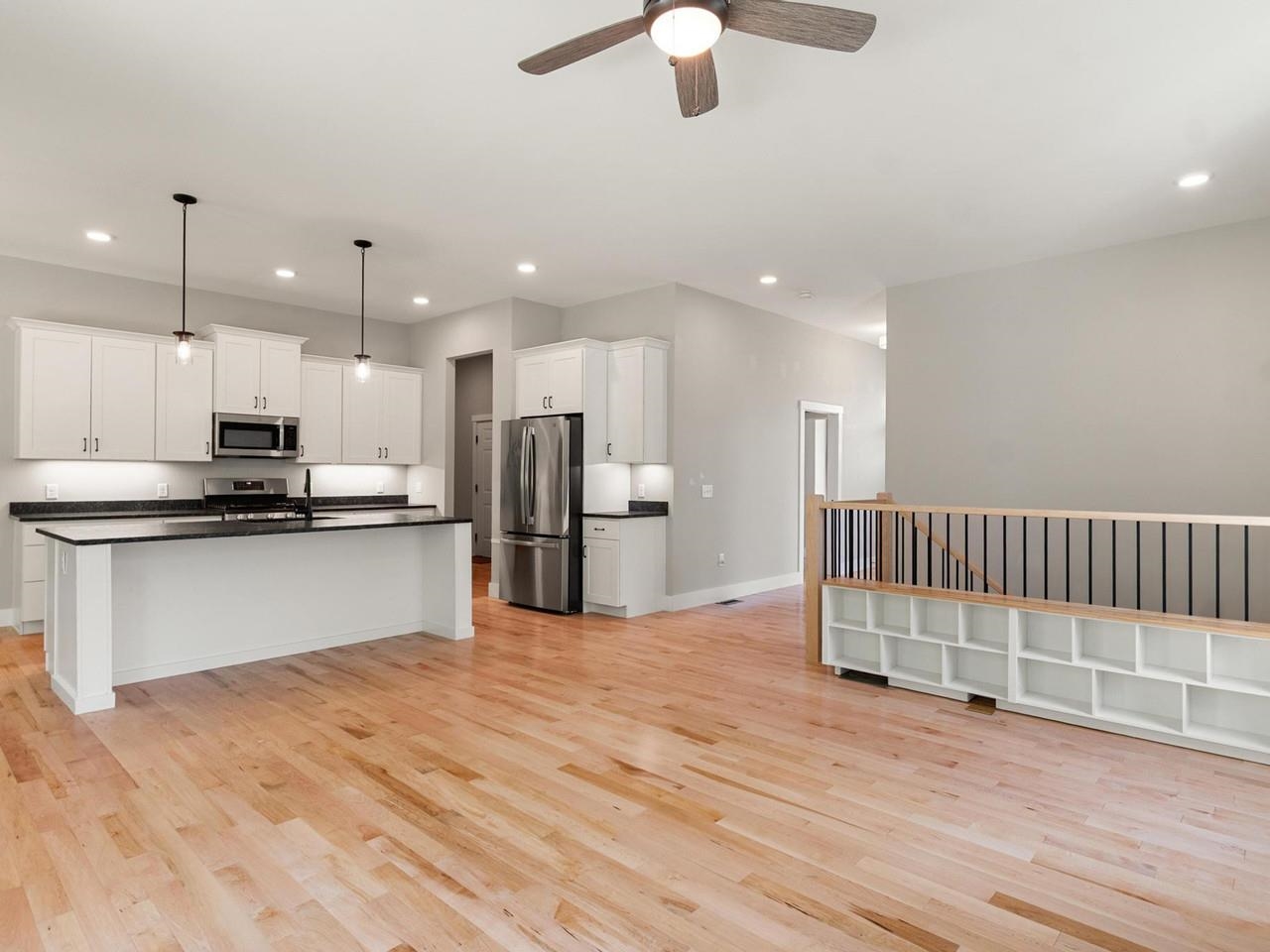 Open kitchen with large island