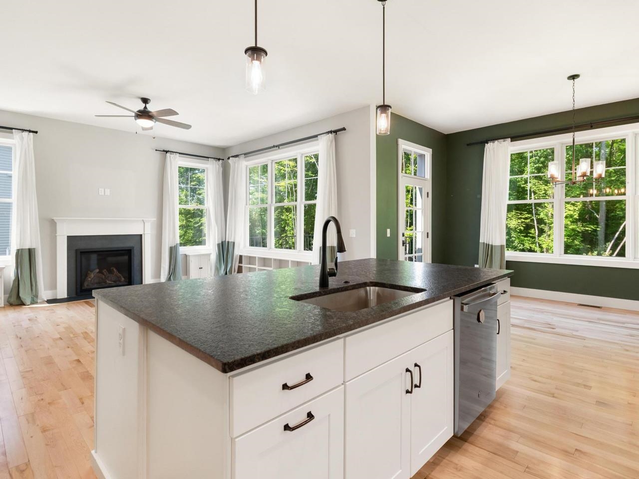 Open-plan with woodland views