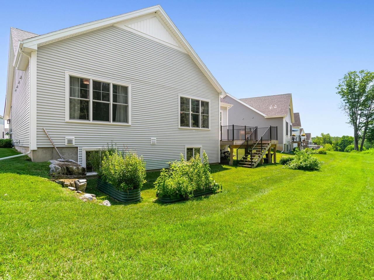Backyard with lush lawn