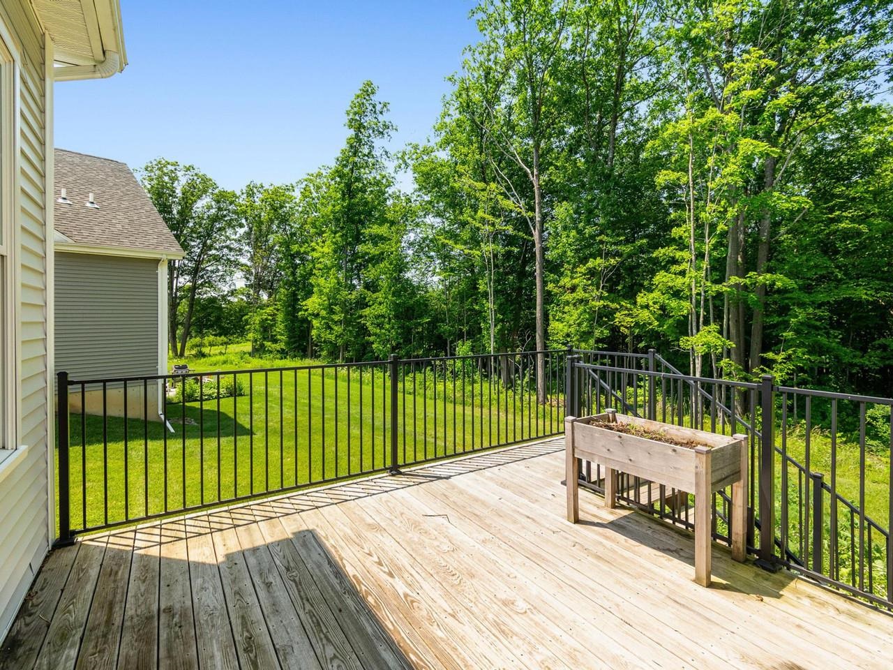 Deck with woodland views