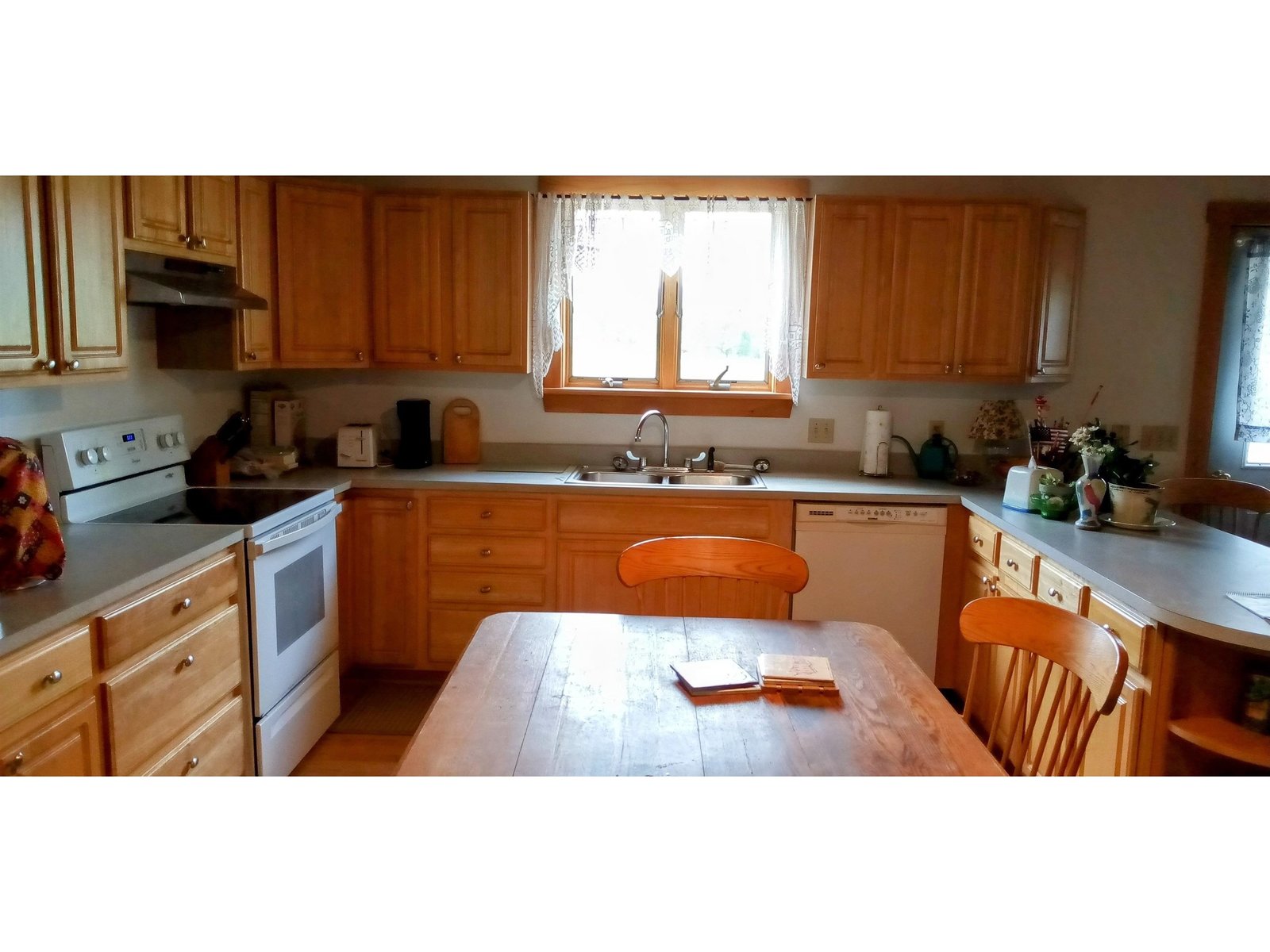 kitchen counter facing living area