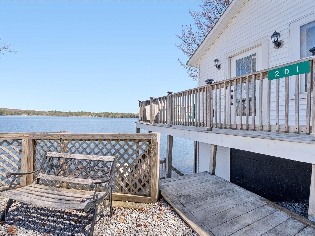 Steps to lake or house