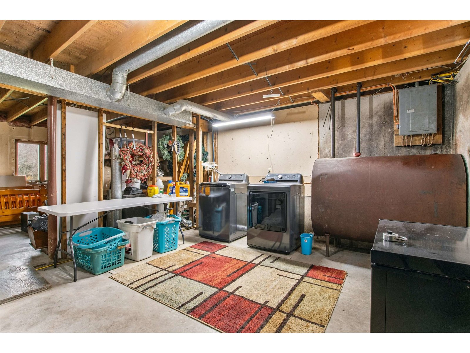 Washer and dryer in the basement