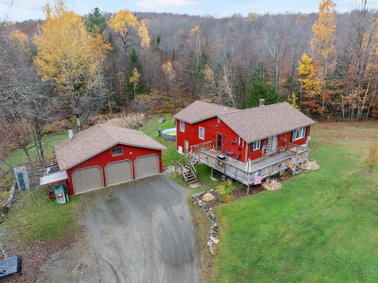 6.3 Acres, Ranch and detached 3 car garage