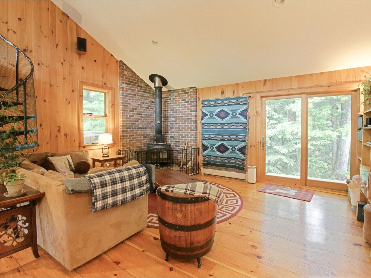 Living Room with Wood Stove