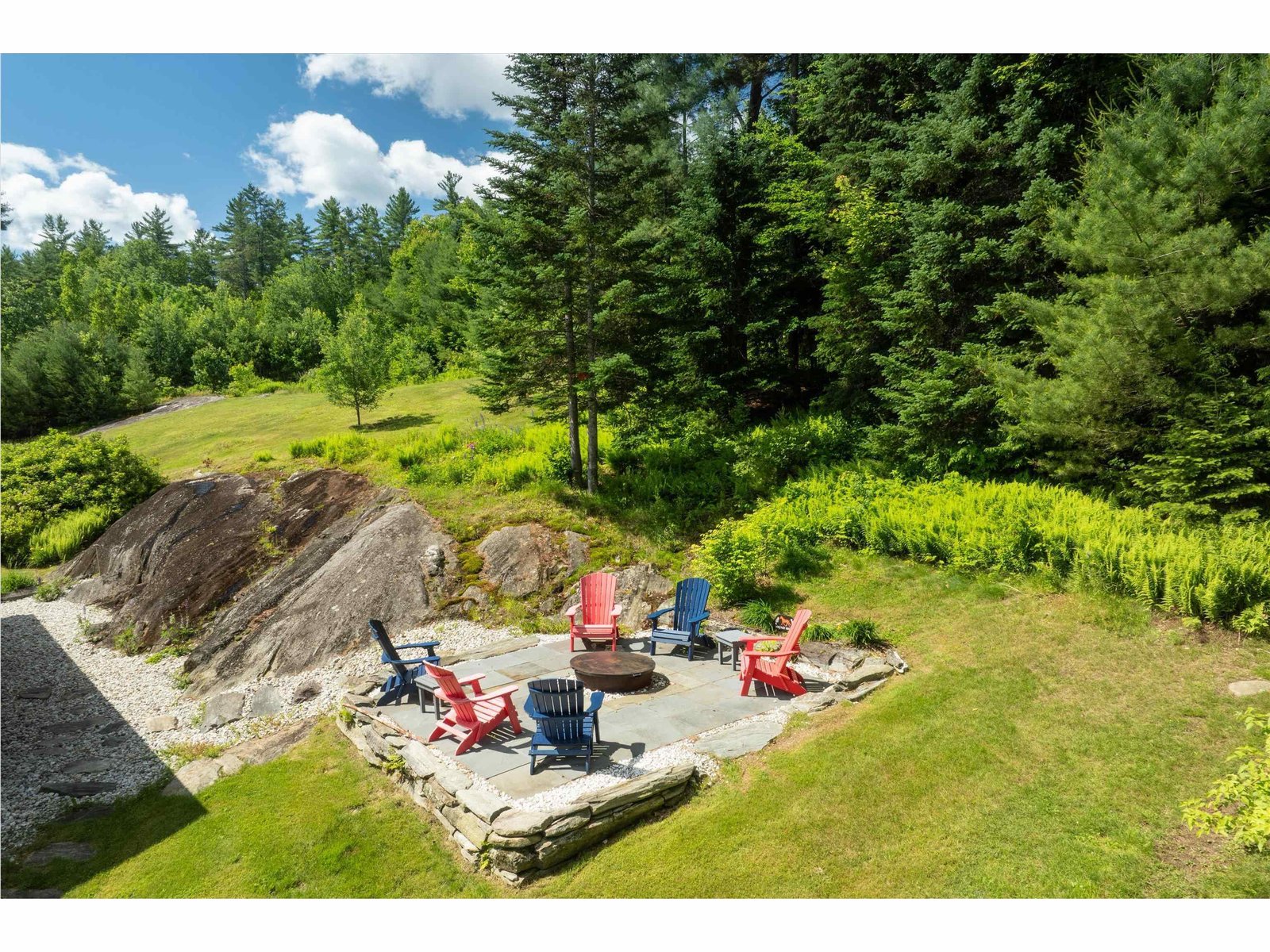 or the stone patio with firepit...