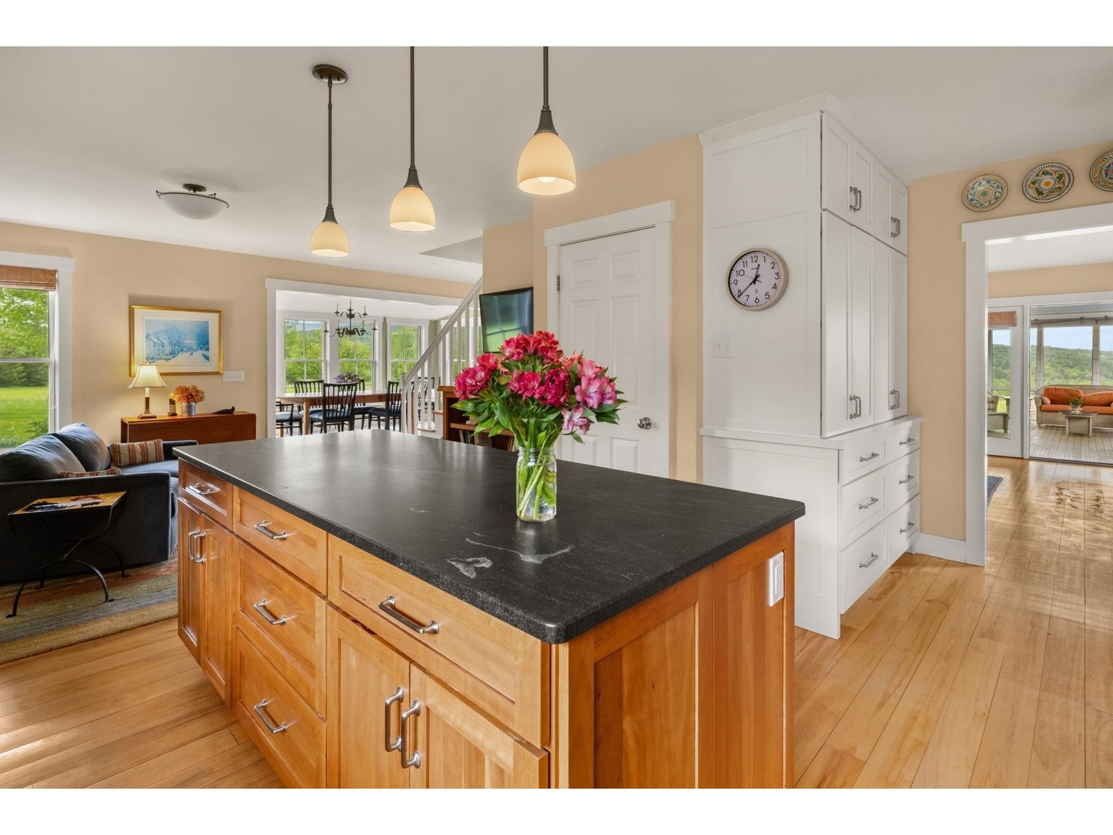 Honed granite counters