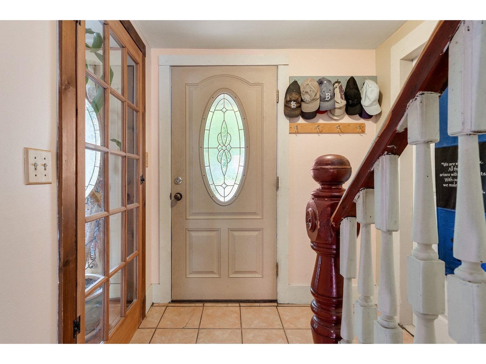 Front entry with durable tile flooring