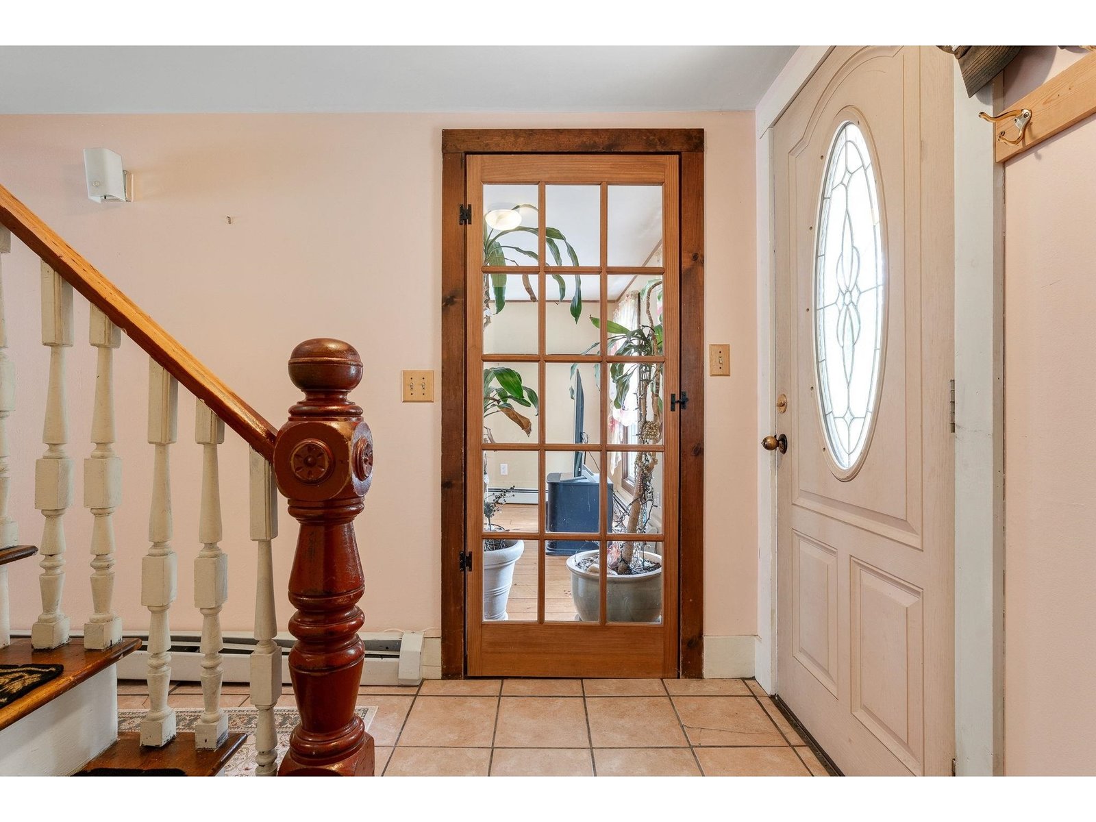 Beautiful glass door opens to large living area